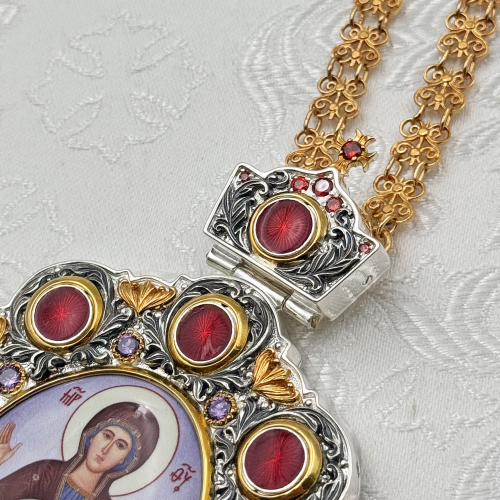 2.7.0987лфэ-2/41лп Панагия латунная в позолоте и серебрении фото 5 2.7.0987лфэ-2/41лп Панагия латунная в позолоте и серебрении фото 5