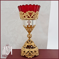 2.7.0353лф Лампада латунная в позолоте и серебрении