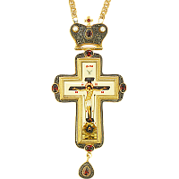 2.10.0289лп-2/1лп Крест латунный в позолоте с принтом и с цепью арт. 2.7.0201лп