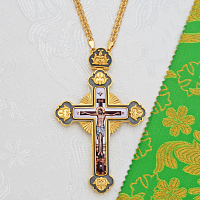 2.10.0724лпр-2/1лп Крест наперсный латунный с патированием в позолоте