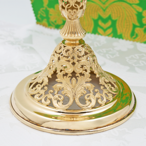 2.7.1596лпр Лампада латунная с красными камнями в позолоте фото 3 2.7.1596лпр Лампада латунная с красными камнями в позолоте фото 3