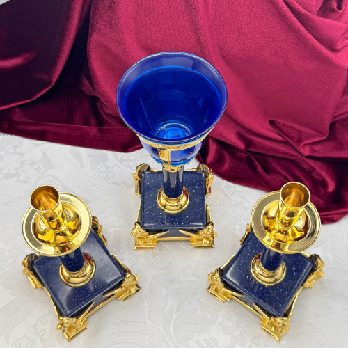 2.7.2664лпч-К Набор напрестольный - лампада и подсвечники в позолоте с акриловыми ножками фото 2