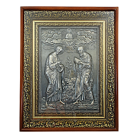 2.14.0083 Икона настенная серебряная - Святые Первоверховные Апостолы Петр и Павел