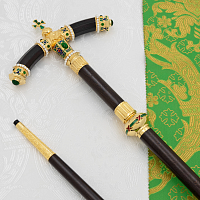 2.7.2577лпэ Жезл латунный с жемчугом и эмалью в позолоте