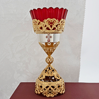 2.7.0353лф Лампада латунная в позолоте и серебрении