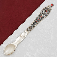 2.7.0712лр Лжица латунная с патинированием и со вставками