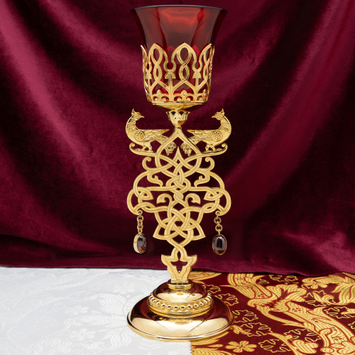 2.7.2871лп-К Набор напрестольный - лампада и подсвечники в позолоте фото 3 2.7.2871лп-К Набор напрестольный - лампада и подсвечники в позолоте фото 3