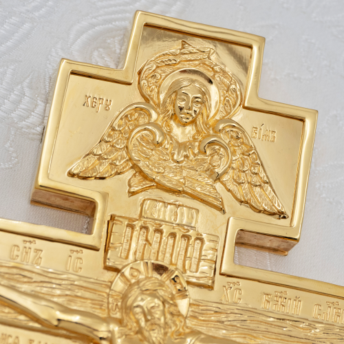 2.7.2544лп Крест напрестольный латунный в позолоте фото 6