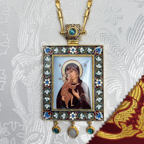 2.7.2512лп-2/64лп-М Панагия латунная в позолоте с цепью