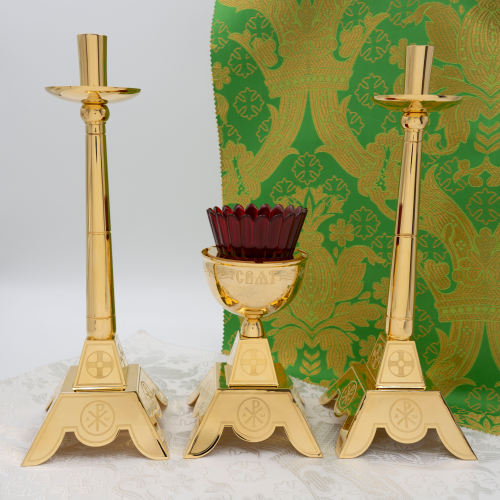 2.7.2449лп-К Напрестольный комплект лампада и подсвечники 2.7.2449лп-К Напрестольный комплект лампада и подсвечники