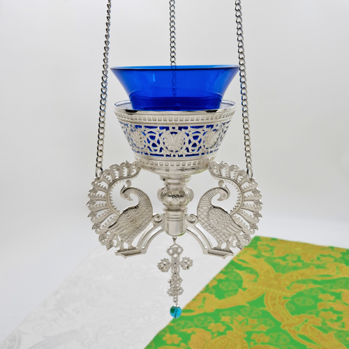 2.7.2375л/91л Лампада подвесная латунная в серебре 2.7.2375л/91л Лампада подвесная латунная в серебре