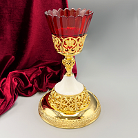 2.7.2038лпч Лампада латунная с акрилом в позолоте