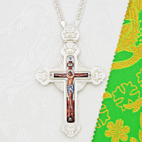 2.10.0724л-18/1л Крест наперсный латунный в серебрении