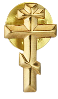 1.6.0239сп Значок серебряный Крест в позолоте