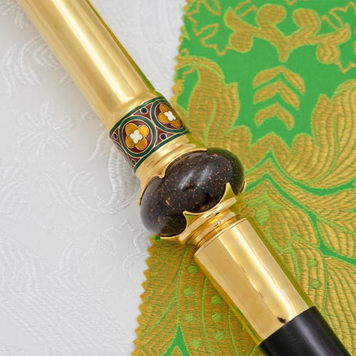 М2.7.2398лнпчэ Жезл латунный в позолоте с натуральными камнями фото 4