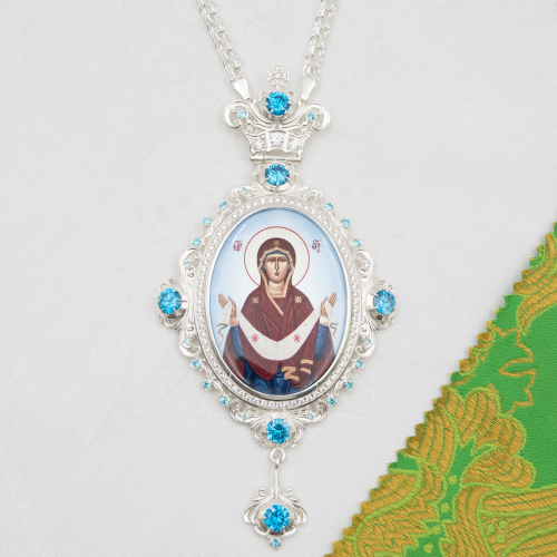 2.7.2563л-2/1л Панагия латунная со вставками в серебрении 2.7.2563л-2/1л Панагия латунная со вставками в серебрении