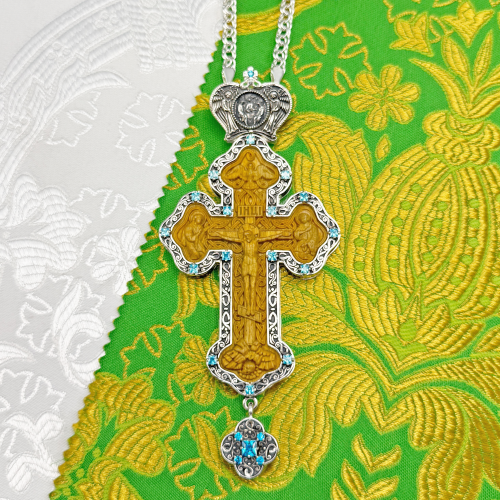 2.10.0420лр-13/1л Крест наперсный с деревянным образом и цепью 2.10.0420лр-13/1л Крест наперсный с деревянным образом и цепью