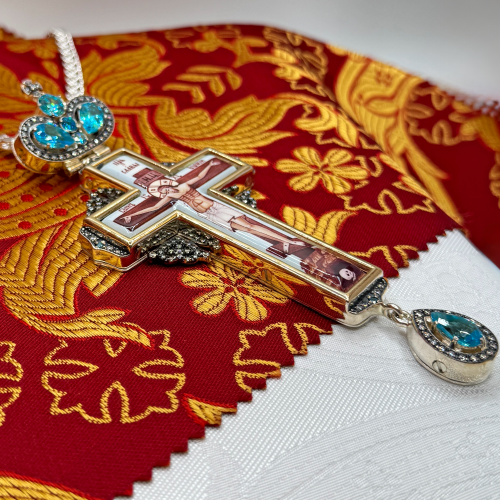 2.10.0395лфр-2/1л Наперсный крест с фрагментарной позолотой фото 3