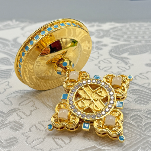 2.7.2690лпэ Крест на митру латунный в позолоте фото 5