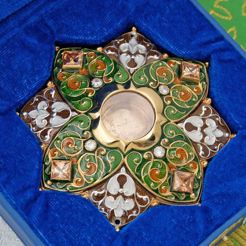 2.7.0631лф-М Мощевик латунный с вставками в позолоте и фрагментарным серебрением фото 5 2.7.0631лф-М Мощевик латунный с вставками в позолоте и фрагментарным серебрением фото 5