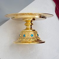 2.7.0895лп Дискос латунный в позолоте со вставками