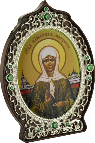 2.78.0963л Икона настольная в серебре -  Святая блаженная Матрона Московская.