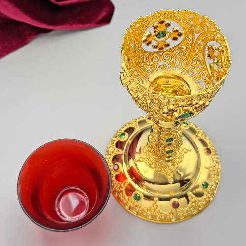 2.7.0660лп Лампада настольная латунная в позолоте фото 2