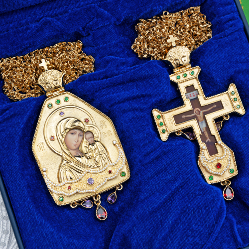 2.7.1634лп-2/1лп-К Архиерейский наперсный комплект в позолоте фото 14