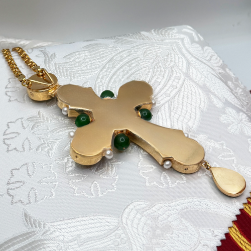 2.10.0572лнпэ-2/1лп Крест наперсный с натуральными камнями фото 3