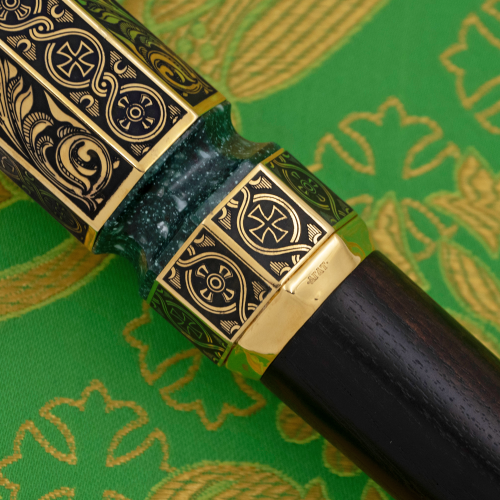 2.7.2932лпч Посох латунный с акрилом в позолоте фото 2