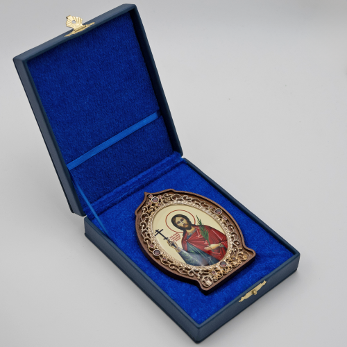 2.78.0957л Икона настольная в серебре -Святой великомученик Иоанн Сочавский. фото 4