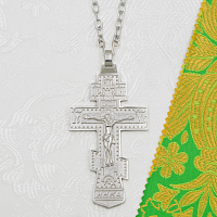 7.10.0003/10л Крест наперсный латунный в серебре