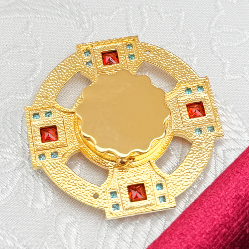 2.7.2813лп-32 Мощевик латунный в позолоте со вставками фото 2