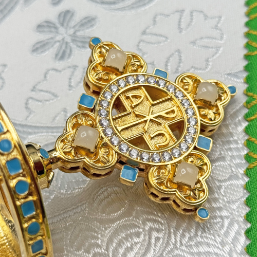 2.7.2690лпэ Крест на митру латунный в позолоте фото 6