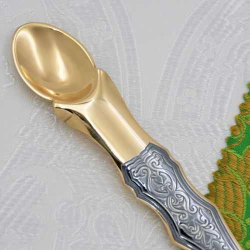 2.7.1552лпр Лжица латунная с патинированием в позолоте фото 2 2.7.1552лпр Лжица латунная с патинированием в позолоте фото 2