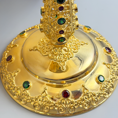 2.7.0660лп Лампада настольная латунная в позолоте фото 5