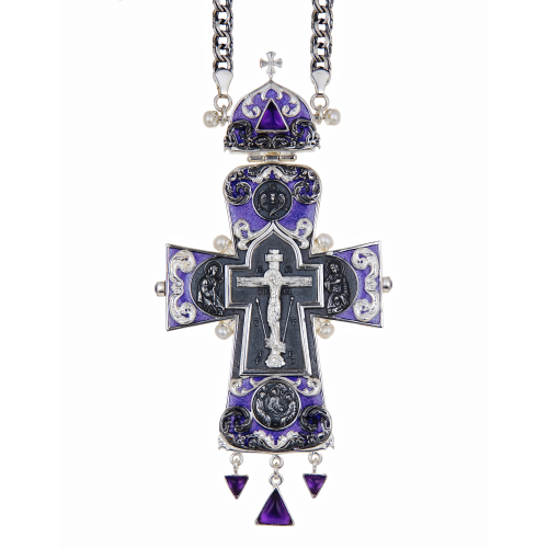 2.10.0542лнрэ/113лр Крест наперсный с натуральными камнями 2.10.0542лнрэ/113лр Крест наперсный с натуральными камнями