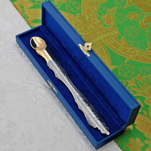 2.7.1552лпр Лжица латунная с патинированием в позолоте фото 5 2.7.1552лпр Лжица латунная с патинированием в позолоте фото 5