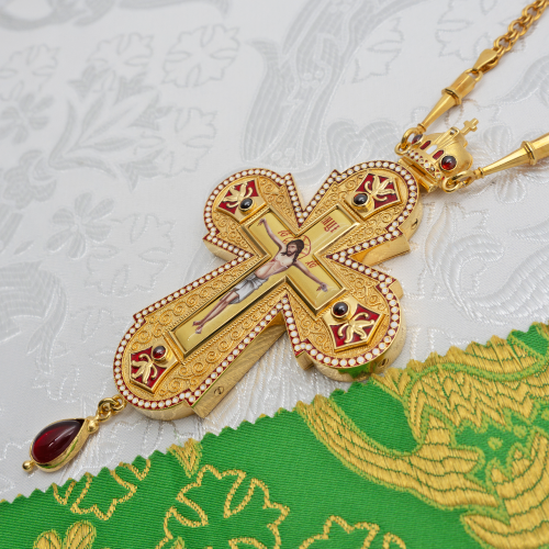 2.10.0649лнпэ-2/64лп Крест наперсный с натуральными камнями фото 10 2.10.0649лнпэ-2/64лп Крест наперсный с натуральными камнями фото 10