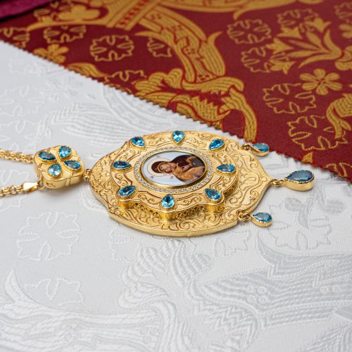 2.7.2224лп-2/1лп Панагия в позолоте с цепью фото 2