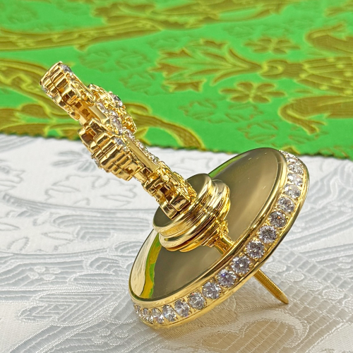 2.7.2617лп Крест на митру латунный в позолоте фото 4