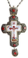 2.10.0204л-1/73л Крест латунный с финифтью и цепью арт.2.7.0273л