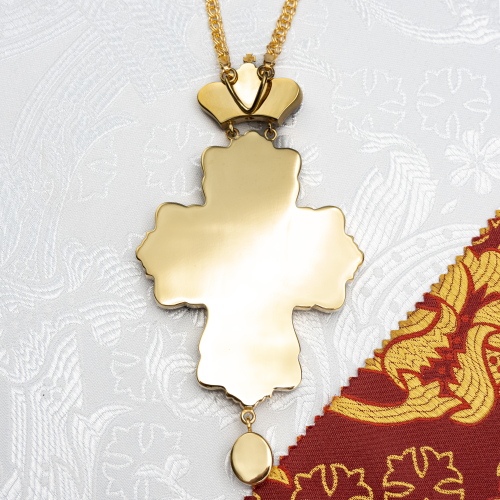 2.7.2745лп-2/1лп-К-М Архиерейский комплект наперсный латунный с фиолетовыми камнями в позолоте фото 7 2.7.2745лп-2/1лп-К-М Архиерейский комплект наперсный латунный с фиолетовыми камнями в позолоте фото 7