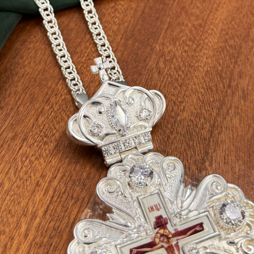 2.10.0564л-2/1л Наперсный крест в серебрении фото 5 2.10.0564л-2/1л Наперсный крест в серебрении фото 5