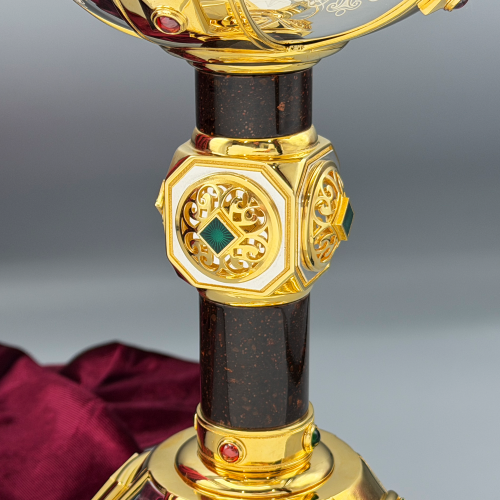 2.7.2442клфчэ Потир комбинированый с фрагментарной позолотой и вставками фото 7