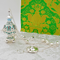 2.7.1151лэ Кадило латунное с эмалью в серебрении