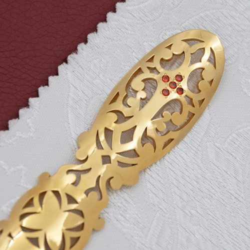 2.7.1516лп Лжица латунная в позолоте с красными камнями фото 2 2.7.1516лп Лжица латунная в позолоте с красными камнями фото 2