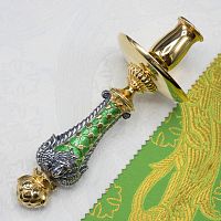 2.7.2684лпрэ Подсвечник ручной латунный с эмалью в позолоте 