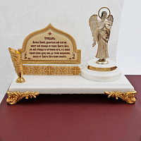 2.13.0282лпч-159 Визитница латунная в позолоте «Ангел Хранитель»