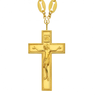 2.10.0007п/46п Крест серебряный протоиерейский №1 в позолоте, с цепью арт. 2.7.0246п